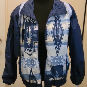 Vtg. 90's Andy Johns Aztec Print Nylon Jacket. Medium.